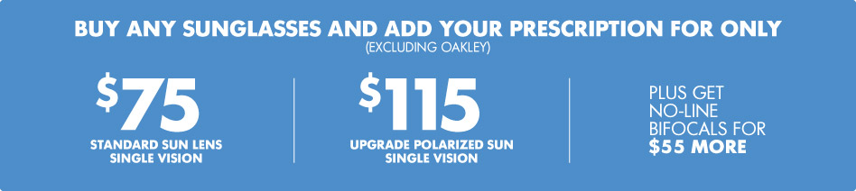 RX Sunglasses Offer: Add Your Prescription for $75
